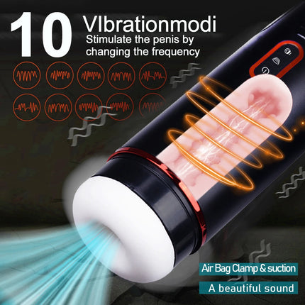 Automatic Male Masturbator Cup Sucking Vibration Blowjob Real Vagina Pocket Pussy Penis Oral Sex Machine Adults Toys For Man 18+