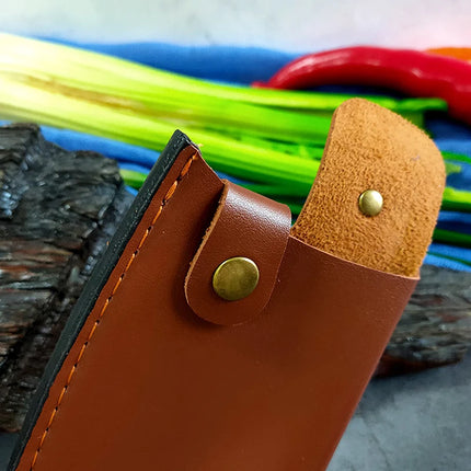 Leather Knife Sheath Knife Cover Chef Butcher Kitchen Tools Full Tang Handle Leather Knife Case Protective Bag