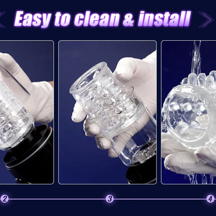 High Speed Automatic Thrusting Rotating Piston Stroker Masturbator Telescopic Vagina Blowjob Masturbation Sex Toys for Men 18