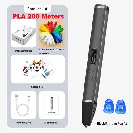 Professional 3D Printing Pen for PLA Filament Doodling Making Detachable Design for 3D Print Pen Competition Level OLED Display