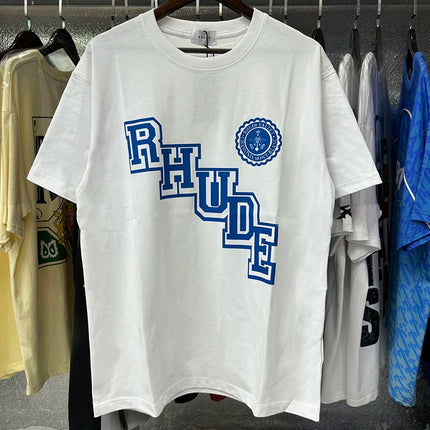 26SS New American Style Rhude T-Shirt High Street Hip Hop Fashion Men's Women's Trendy Short Sleeve Stock