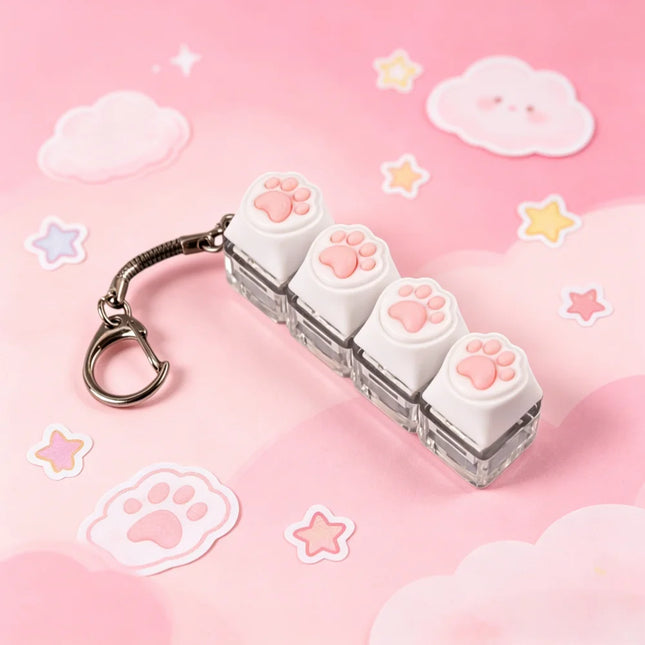 Silicone Soft Cat Claws Keychain Key Ring Pendant Mobile Phone Backpack Pendant Desktop Accessories Decompression Press Tools