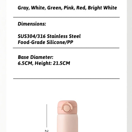 500ML Thermos Bottle Vacuum Flasks Tumbler 304 Stainless Steel Thermal Water Bottle Keep Hot And Cold Insulated Cup Drinkware