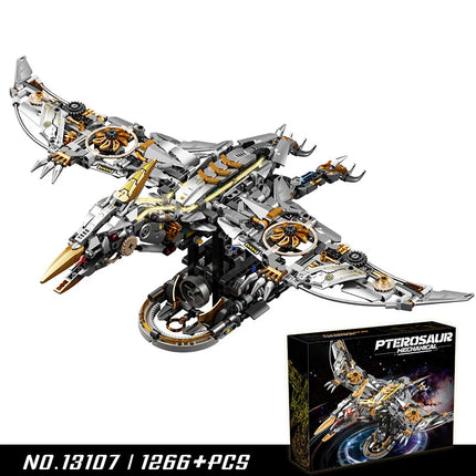 MOC Mechanical Pterodactyl Building Blocks Flying Dinosaur Robot Model With Movable Joints Creative Desktop Decor Gift For Kids