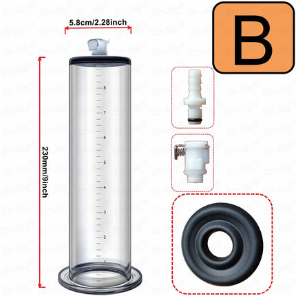Acrylic Penis Pump Male Manual Penis Extension Enlargement Exerciser Prostate Masturbator Massager Adult Erotic Products For Man