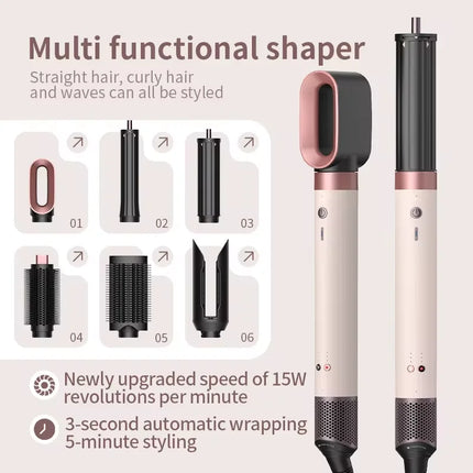 2026New 150000 RPM High-Speed Hair Dryer 6 in 1 Professional Hair Styling Tools Set with Straightener Curling Iron Multifunction