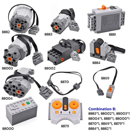 Building Blocks Toys MOC Technical Part Motor Set for Kids Compatible All Brands Small Size 8884 8885 PF Model Servo Accessories