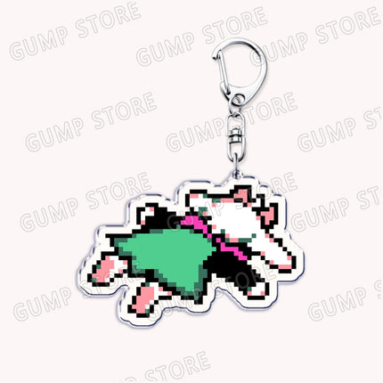 Cute Game Deltarune Keychains for Accessories Ralsei Kris Susie Spamton Undertale Angel Jewelry Keyrings Fans Gaming Gamer Gifts