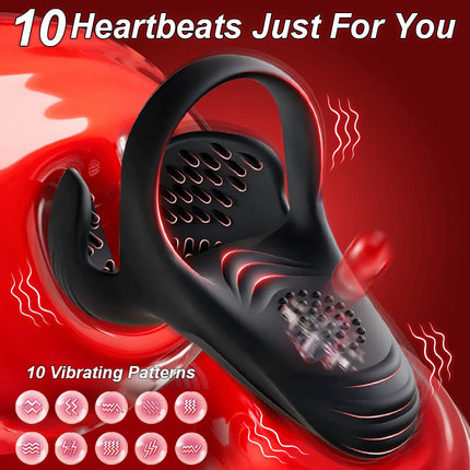 APP Remote Control Wireless Vibrating Cock Ring Penis Ring Ejaculation Delay Testicle Stimulator Adult Sex Toy for Men Couple