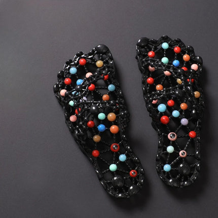 Massage Slippers for Women, Foot Bottom Granules Health Therapy, Anti-Slip Bathing Quick-Drying Indoor Home Bathroom Shoes