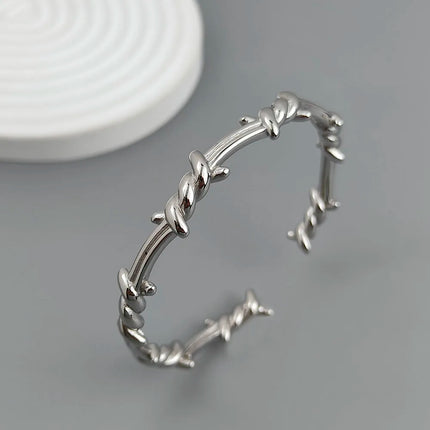 New style wire wrapped thorn stainless steel gold plated 18K bracelet, high quality waterproof silver jewelry, couple gift