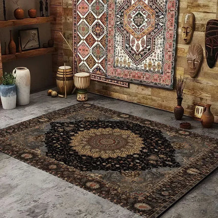 Persian American Retro Carpet Large Area Living Room Decoration Home Ethnic Style Bedroom Rug Cloakroom Lounge Soft Washable Mat