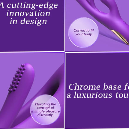 3-IN-1 Rabbit Vibrator for Women Powerful Tapping Flapping Vibrator Clitoral Stimulator Massager Female G-Spot Finger Dildo Sex
