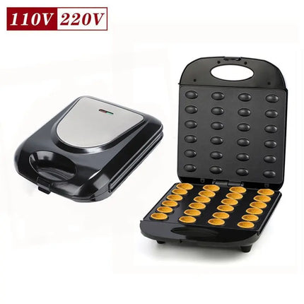 【TODAY ONLY】Mini Nut Waffle Bread Machine Walnut Cookie Maker 24 Holes Mold Maker Electric Cake Maker Breakfast Pan