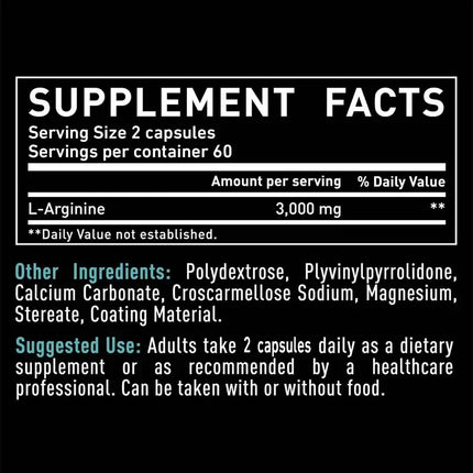 L-Arginine - Strengthen Muscles, Improve Blood Circulation, and Boost Energy, Endurance and Athletic Performance
