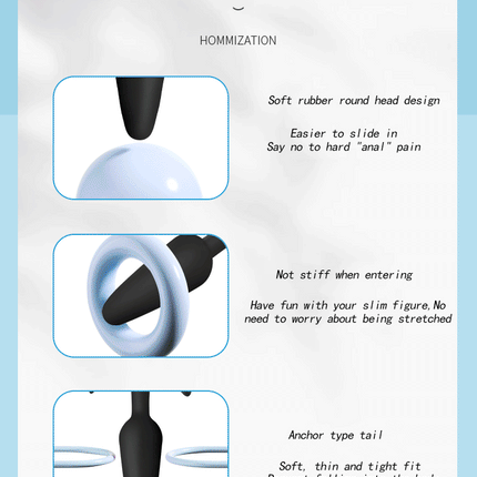 S/M/L 3 Sizes Anal Plug Soft Silicone T-Shaped Anal Plug Butt Plug Adult Sex Toys for Men Women Gay Prostate Massager Dildo