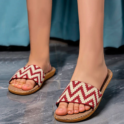 Summer Flax Slippers Women Women Casual Linen Slides Multi-Style Non-Slip EVA Home Flip Flops Indoor Beach Shoes Female Sandals