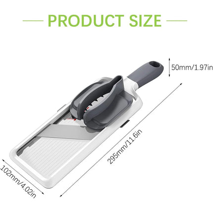 LMETJMA Multi Handheld Mandoline Slicer with Adjustable Stainless Steel Blade Kitchen Veggie Chopper Cheese Grater JT237