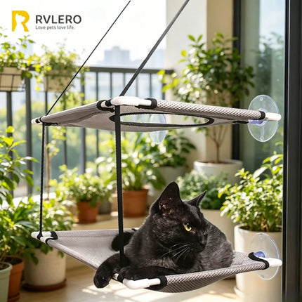 Cat Hammock Window Bed, Double-Decker Tunnel with Suction Cups, Hanging Sunny Seat for Kittens, Winter Wall Mount Pet Sofa