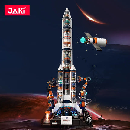 JAKI space exploration series, Dawn advanced super rocket core module building blocks assembly model, boy's birthday gift toy