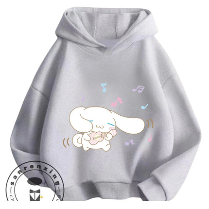 Street Fashion Cinnamoroll Hooded Sweatshirt Boys Girls 3-14Y Autumn Winter Cute Kawaii Cartoon Hot Outdoor Casual Lovely