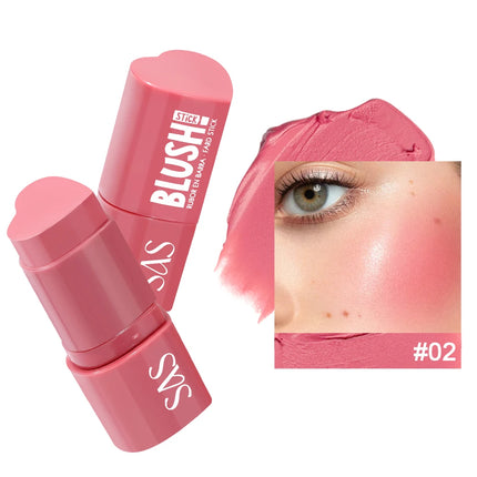 USHAS 3-in-1 Color Contouring Blush Stick Blush Contouring Natural Makeup Waterproof Long-lasting Lipstick