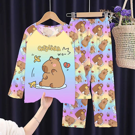 2026 Autumn Children Pajama Sets Cartoon Hunter Sleepwear for Kids 2-14years Teen Pijamas Boys Girls Loungewear Baby Clothes