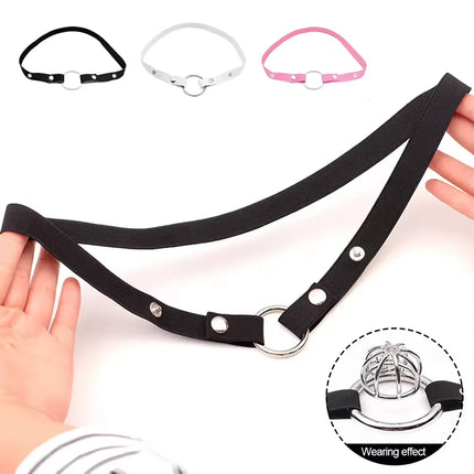 Male Chastity Cage Anti-off Device Elastic Band Auxiliary Belt Only Adjustable Ring Rope Les Rings Sex Toys