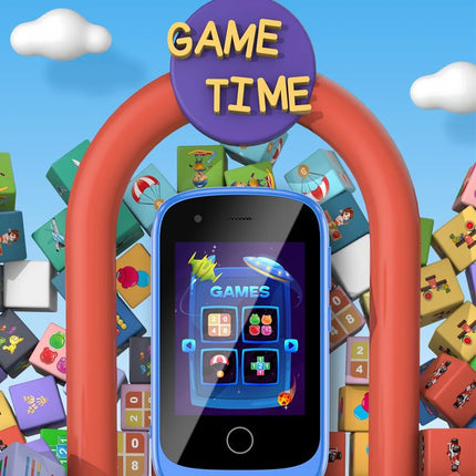 Mini Kids Phone Habit Tracke Camera 2.8inch IPS Word Learn Toy Phone MP3 Player Clock Audio Book Storytelling Eduational Toys