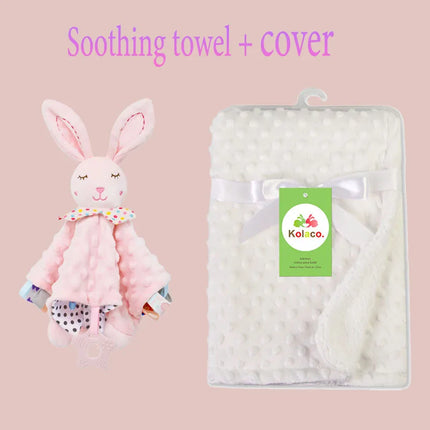 Personalized Soft Plush Baby Blanket with Name Newborn Stroller Sleeping Dolls Custom Towel Cover -appease Soother Gift
