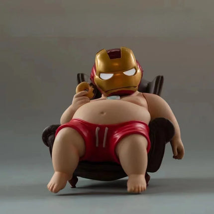 Marvel Avengers Deadpool Iron Man Fat Boy Figure Cute Collection Desktop Car Ornament Decoration Children Toys Gifts