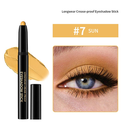 Waterproof 10 Colors Crease-proof Eyeshadow Pencil Stick Lasting Glitter Shimmer Matte Eye Shadow Highlighter Pen Eyes Makeup