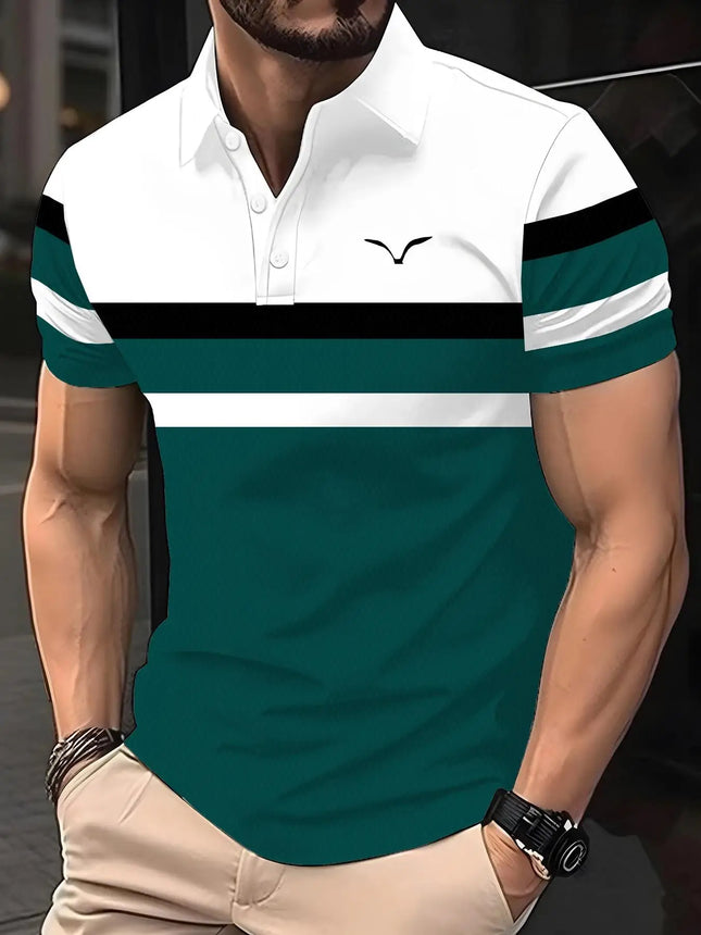 Men's Summer Casual short-sleeved Sports Polo shirt, men's Shirt Button Polo shirt, Logo Lapel Printed Polo shirt, fashionable,