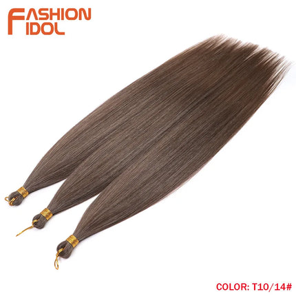 FASHION IDOL 28inch 300g/3Pcs Ariel Straight Pony Hair Crochet Braids Hair Synthetic Braiding Hair Soft Crochet Hair Extensions