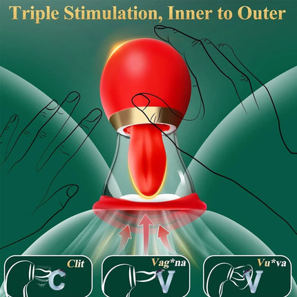 AV Digital Tongue Licker, Clitoral Sucking G-spot Stimulating Massage Vibrator, Female Self-Stimulation Device, Adult Product
