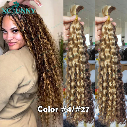 Bulk Human Hair For Braiding Curly Loose Deep Braiding Hair Extensions Color 30 4 Bulk Human Hair For Braids Double Drawn