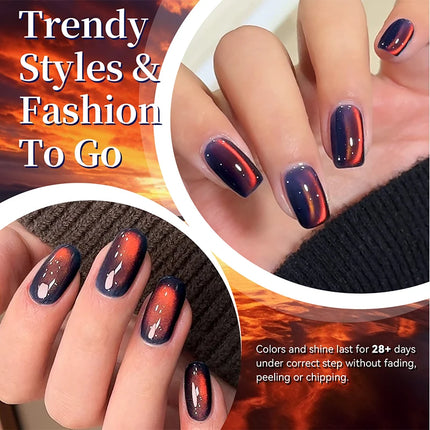BORN PRETTY 10ml Blazing Sky Colored Cat Magnetic Gel Nail Polish Semi Permanent Soak Off UV Gel Manicure Nail Art Varnish