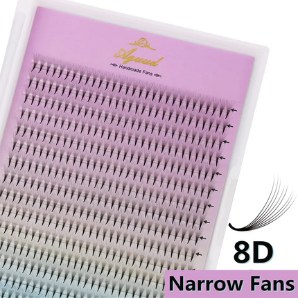 AGUUD XL Mega Tray Thin Pointy Base Narrow Premade Fans Eyelash Extension Korea Silk Russian Volume Lash Premade Narrow Fan