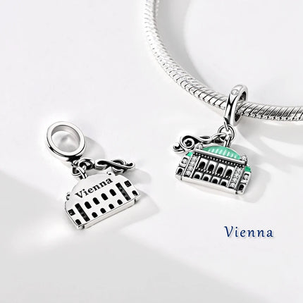 Original 925 Sterling Silver Charms Paris Eiffel Tower Charms Bead Pendant Fit Bracelets Bangle Necklaces Women DIY Jewelry Gift