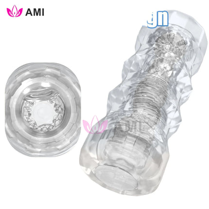 AMI Adult Sex Toys Electric Massager Lifelike Vagina Male Masturbation Cup Silent USB-Rechargeable Pocket-Sized Pussy Sex Toy