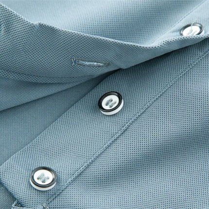 Men's Casual Solid Color Short Sleeve Polo Shirt Summer 2025 Fashionable Comfortable Versatile Top for Men