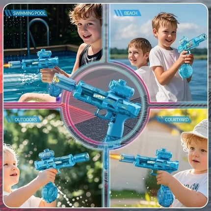 Electric Water Gun LED Lights Automatic Sensing Water Gun Children's Toys Summer Swimming Pool Outdoor Beach Toys Festival Gifts