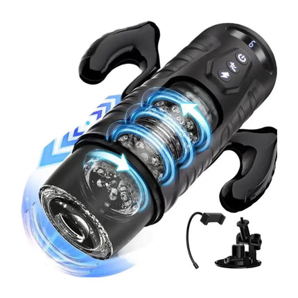 Automatic Thrusting Mastubator Rotation 7 Rotating Modes Male Masturbator Telescopic Pussy Blowjob Sex Machine Adult Toys 18+