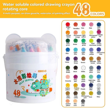 12/24/36/48 Color Silky Twistable Crayons Washable Art Supplies Multicultural Pastel Gel Crayons,Easy Grip Coloring Gift School