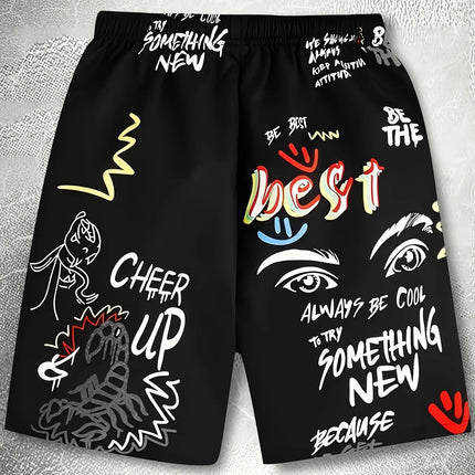 2026 Model Men's Casual Shorts, 3D Print, Street Fashion Trend, Quick-drying and Breathable, Suitable for All Seasons.