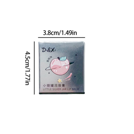 Peach Little Silver Jar Lip Balm Moisturizing Lip Care Jelly Lip Oil Hydrating Lip Primer Lip Gloss