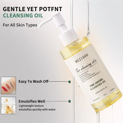 Gentle Cleansing Oil 200ml – Jojoba-Based Makeup Remover that Melts Makeup Fast, Rinses Easily & Is Non-Irritating for All Skin