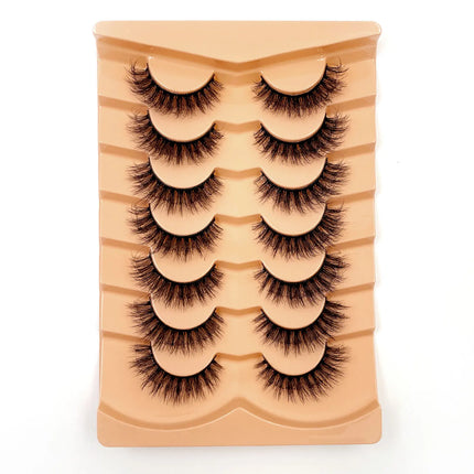 New 7 pairs of thick, 3D simulation mink fur fake eyelashesshort, dramatic fake eyelashes  wholesale full line fake eyelash make