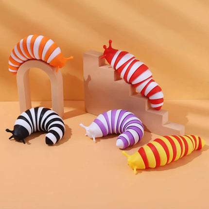 Colorful Simulation Caterpillar Antistress Toy Funny Fidget Decompression Articulated 3D Stress Reliever Gift Toy for Kids Adult