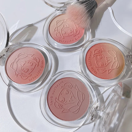 Kakashow Dual gradient blush highlights natural nude makeup brightening cheeks purple blue female niche brand